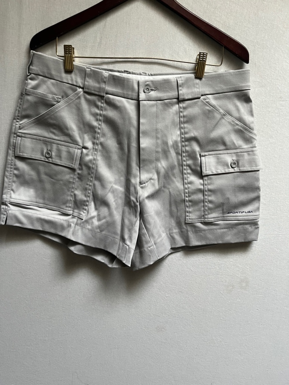 Sportif USA Men's Gray Stretch Cargo Utility Shorts 38